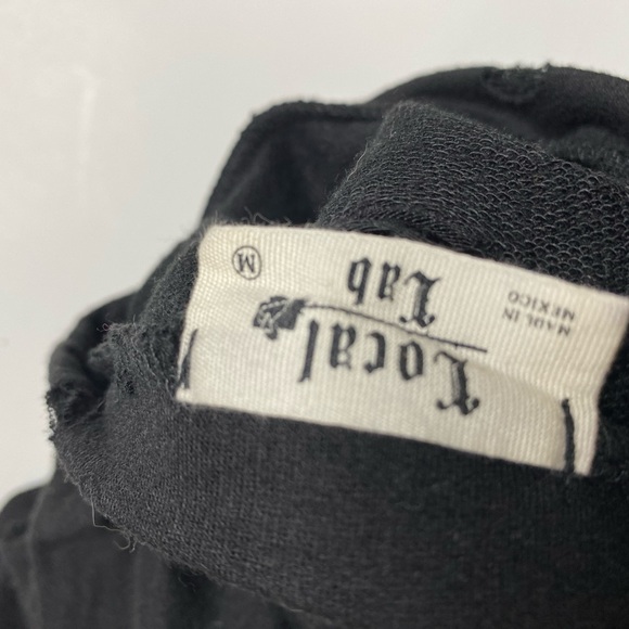 Local Lab Embroidered Distressed Black T-Shirt - Picture 3 of 4